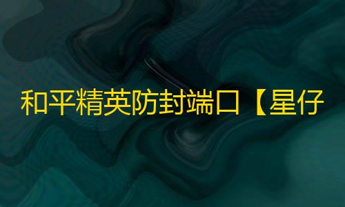 和平精英防封端口【星仔】